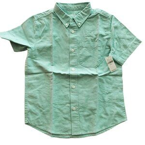 NEW Old Navy‎ Boys Oxford Shirt Short Sleeve Pocket Size Small Rainwater